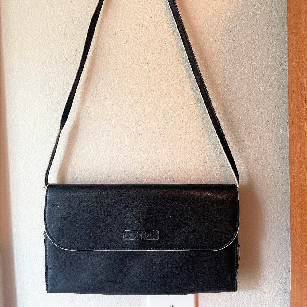 Vera Bradley Black Leather Clutch
